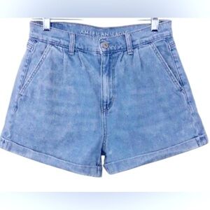 American Eagle Outfitters Blue Jean Shorts High-Waisted Relaxed Fit
